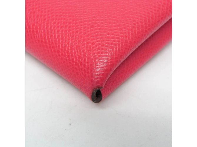 Hermès Hermes Calvi Duo Leather Card Case in Ruby Red - view 6