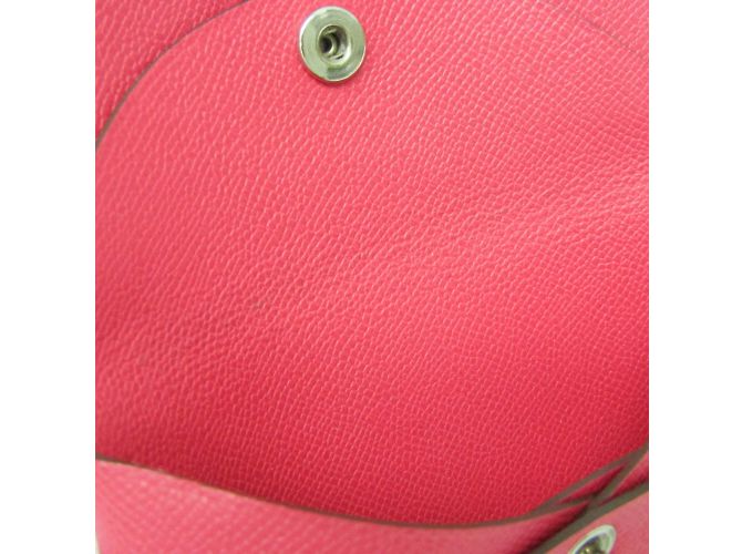 Hermès Hermes Calvi Duo Leather Card Case in Ruby Red - view 8