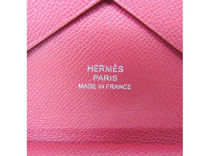 Hermès Hermes Calvi Duo Leather Card Case in Ruby Red - view 9