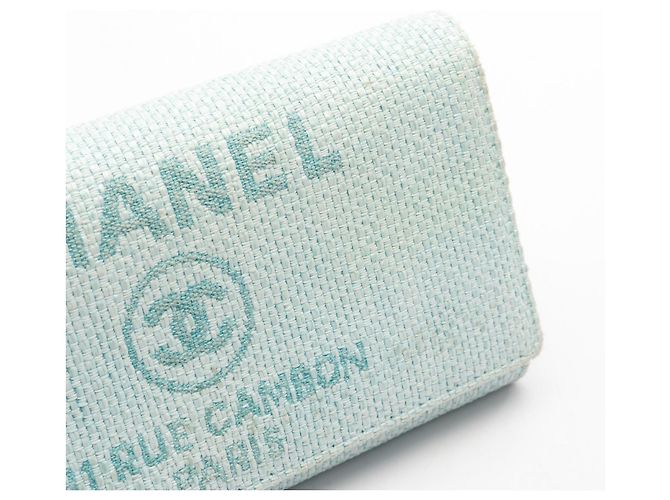 Chanel Deauville Bi-Fold Langbörse Blau - Ansicht 7