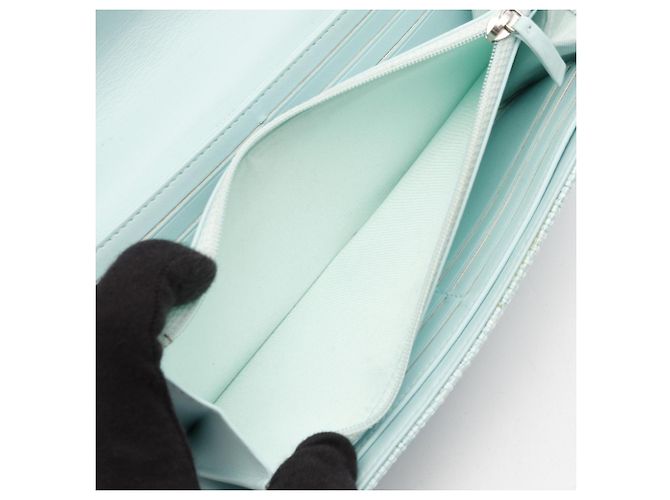 Chanel Deauville Bi-Fold Langbörse Blau - Ansicht 8
