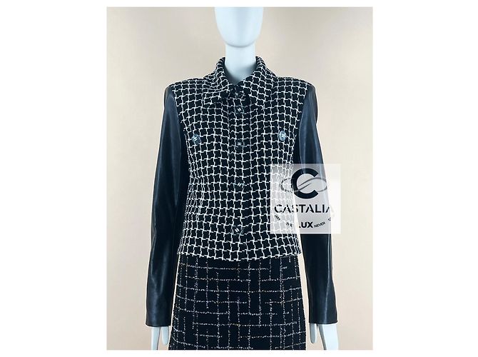 Chanel Kosmopolitische schwarze Tweedjacke 40 FR 13K$ - Ansicht 2