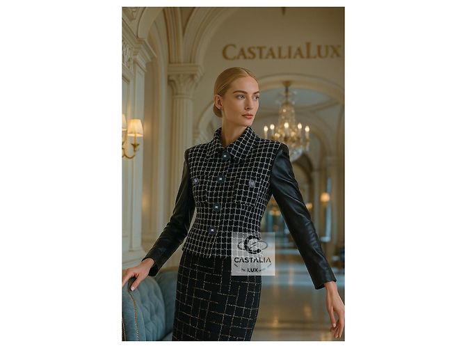 Chanel Kosmopolitische schwarze Tweedjacke 40 FR 13K$ - Ansicht 3