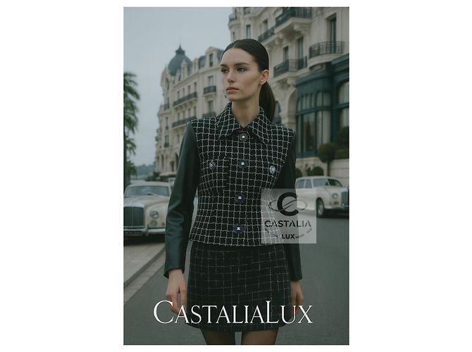 Chanel Kosmopolitische schwarze Tweedjacke 40 FR 13K$ - Ansicht 8