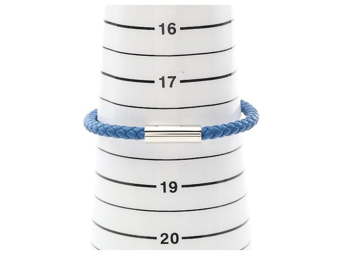 Bracciale in pelle e acciaio inossidabile Goliath di Hermès Blu - vista 4