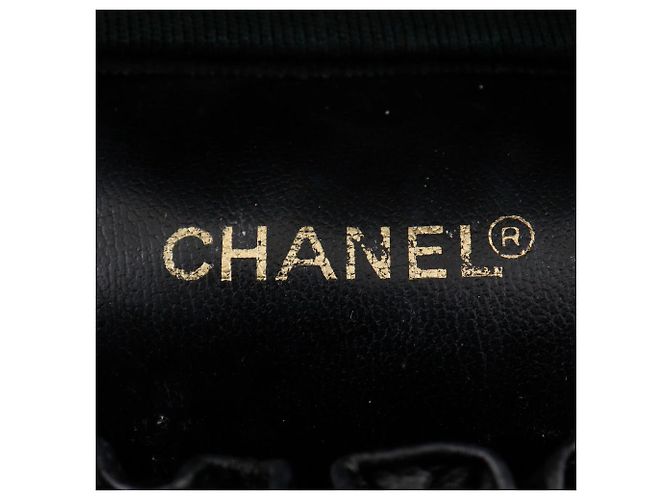 Pochette Vanity Chanel Vintage in Pelle di Agnello Nera Nero - vista 16