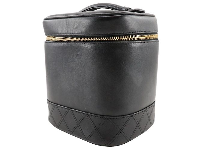 Pochette Vanity Chanel Vintage in Pelle di Agnello Nera Nero - vista 2
