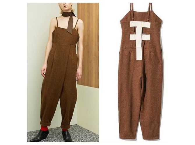 Autre Marque Tweed-Jumpsuit LEINWANDE Braun - Ansicht 3