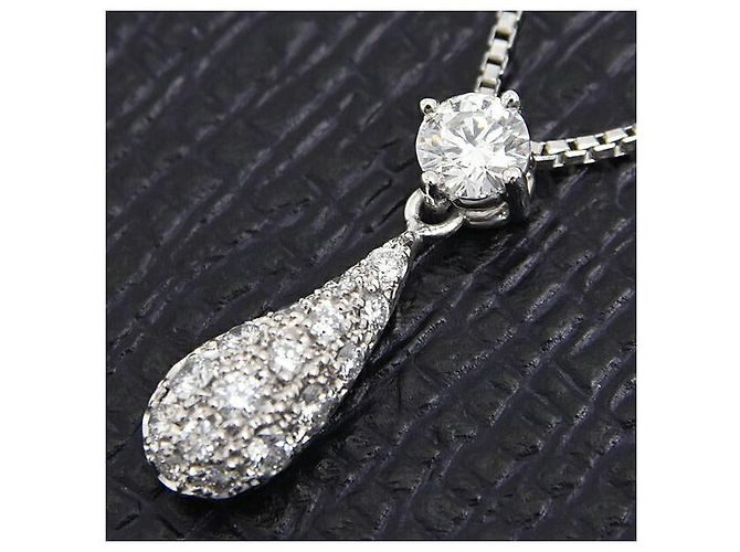 Autre Marque Collana con motivo a goccia di diamante PT850×PT900 - vista 8