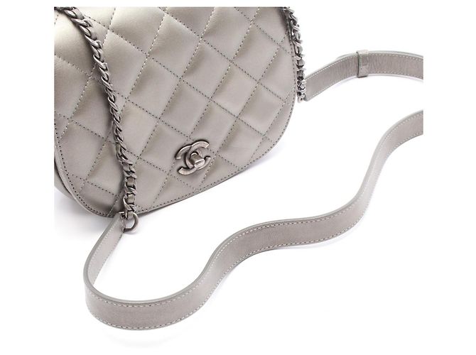 Bolsa de ombro de couro dourado Chanel - vista 10