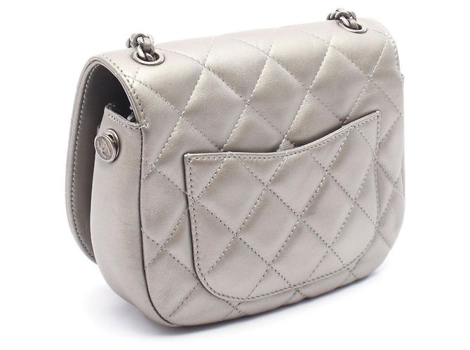 Bolsa de ombro de couro dourado Chanel - vista 3