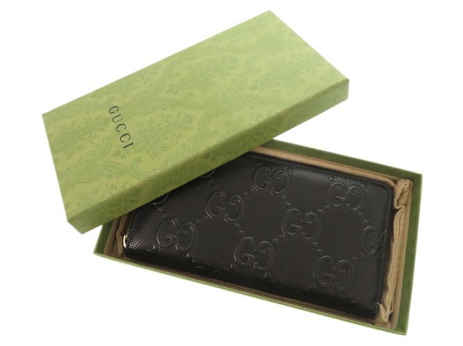 Gucci GG Embossed Black Long Wallet - view 3