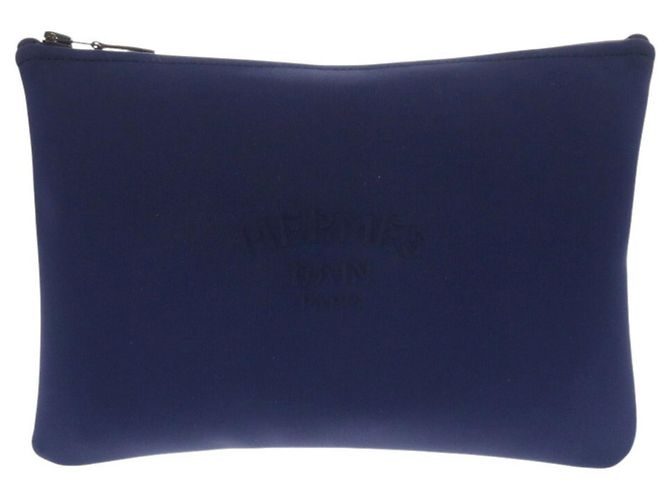Hermès Hermes Neoban MM Nylon Polyurethane Pouch Blue - view 2