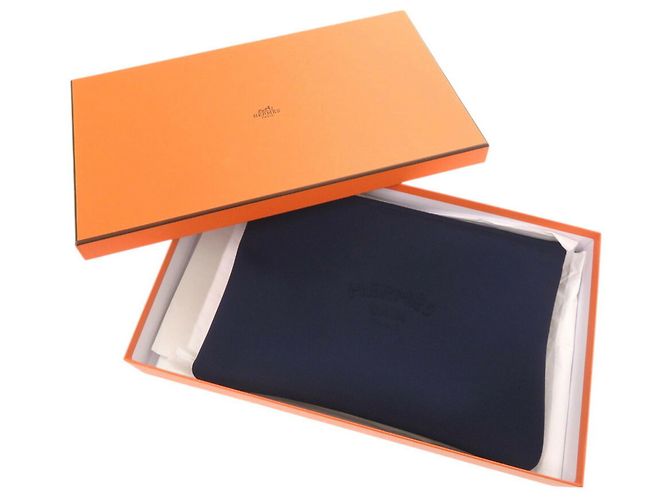 Hermès Hermes Neoban MM Nylon Polyurethane Pouch Blue - view 3