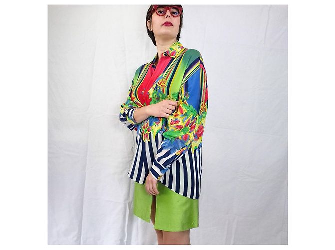 Gianni Versace Istante by Versace camicia vintage anni '80 Multicolore - vista 7