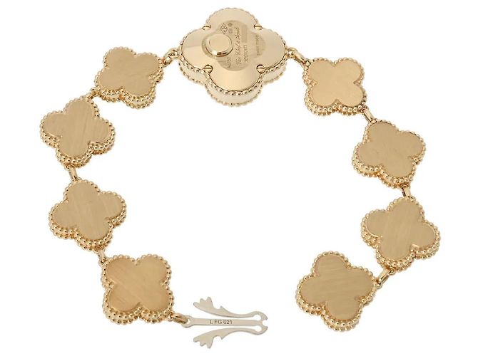Van Cleef & Arpels Sweet Alhambra Uhr Gelbgold und Perlmutt Gold hardware - Ansicht 5