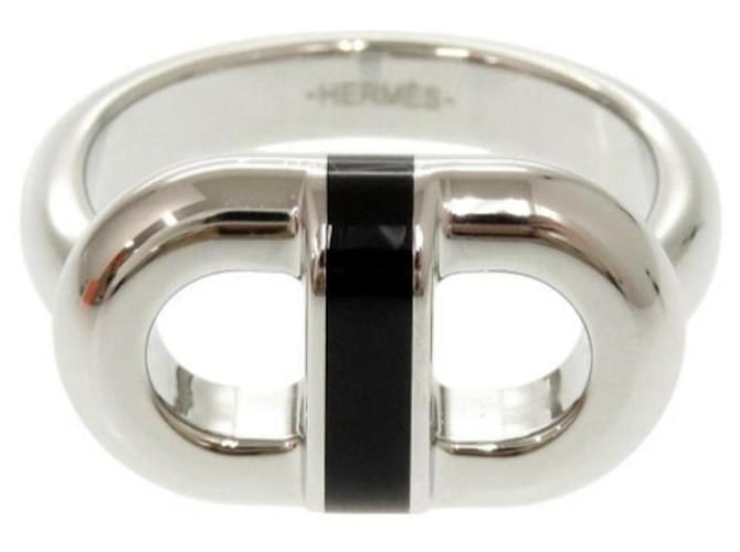 Ring Hermès Anillo Maillon Hermes Negro Plata - vista 2