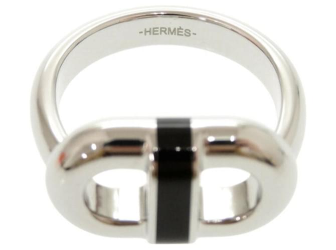 Ring Hermès Anillo Maillon Hermes Negro Plata - vista 7