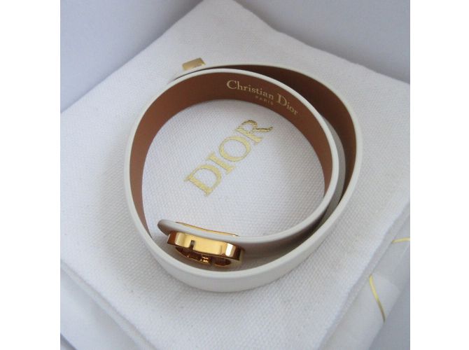 Bracciale in pelle avorio Christian Dior Crudo - vista 5
