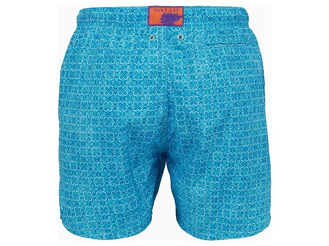 Autre Marque Gallo Herren Badehose Hellblau mit Batikmuster - Ansicht 2