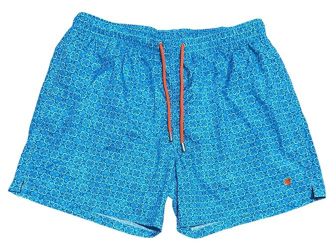 Autre Marque Gallo Herren Badehose Hellblau mit Batikmuster - Ansicht 3