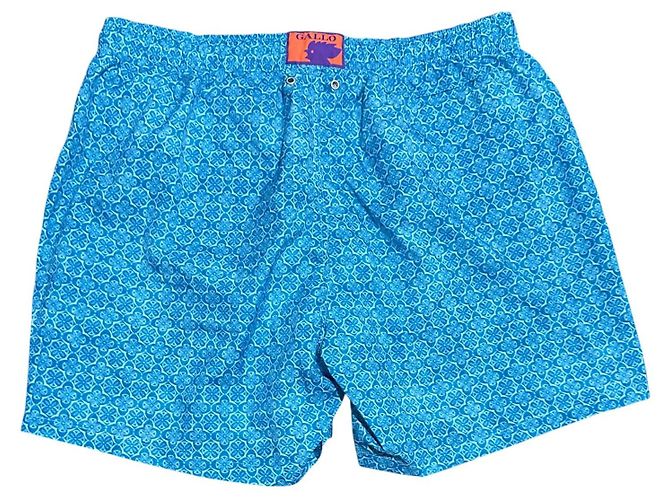 Autre Marque Gallo Herren Badehose Hellblau mit Batikmuster - Ansicht 4