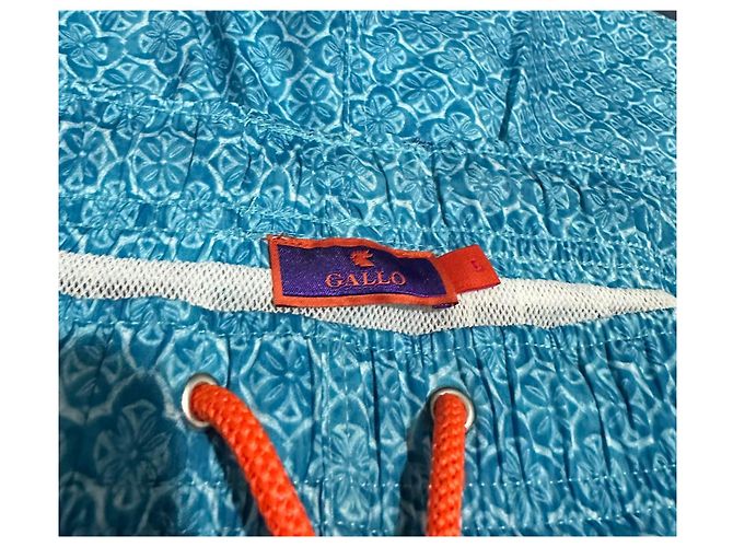 Autre Marque Gallo Herren Badehose Hellblau mit Batikmuster - Ansicht 8