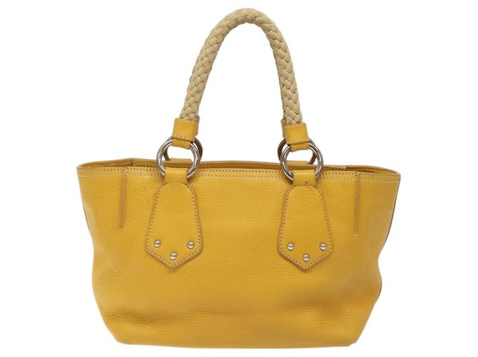 PRADA Handtasche aus Leder Gelb Silber Authentisch 127193 - Ansicht 2