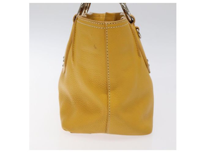 PRADA Handtasche aus Leder Gelb Silber Authentisch 127193 - Ansicht 3