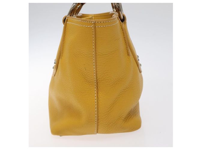 PRADA Handtasche aus Leder Gelb Silber Authentisch 127193 - Ansicht 4