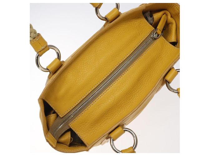 PRADA Handtasche aus Leder Gelb Silber Authentisch 127193 - Ansicht 6