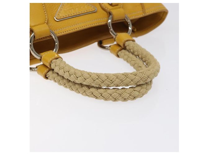 PRADA Handtasche aus Leder Gelb Silber Authentisch 127193 - Ansicht 7