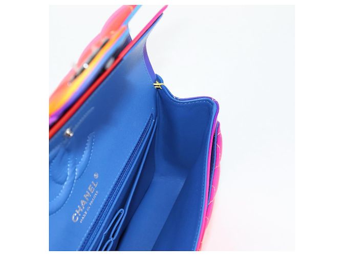 CHANEL Matelassé Schultertasche mit Kette aus Lammleder Rainbow CC Auth 122426SM - Ansicht 23