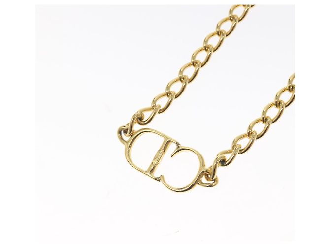 Collana Christian Dior metallo oro Auth am8660 D'oro - vista 8