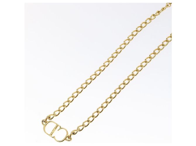 Collana Christian Dior metallo oro Auth am8660 D'oro - vista 9