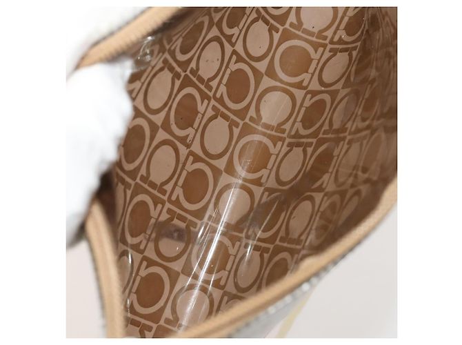 Salvatore Ferragamo Borsa a mano in vinile 2 pezzi marrone Auth mr1382 - vista 21