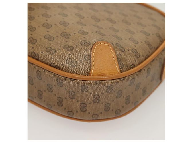 GUCCI GG Supreme Web Sherry Line Borsa PVC Beige Oro 164 02 066 Auth yk18484 D'oro - vista 16