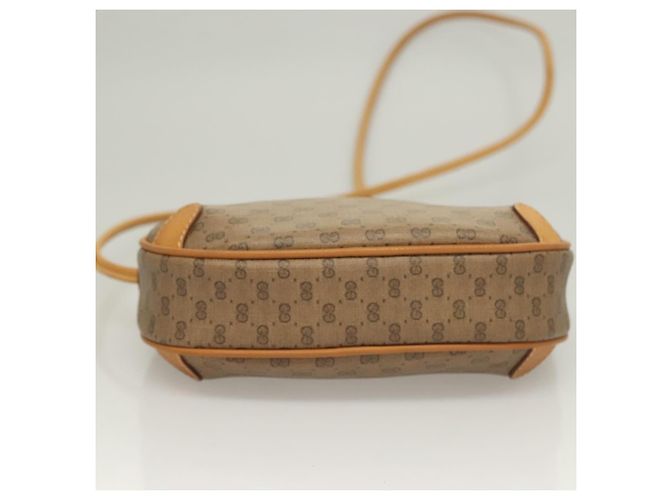 GUCCI GG Supreme Web Sherry Line Borsa PVC Beige Oro 164 02 066 Auth yk18484 D'oro - vista 5
