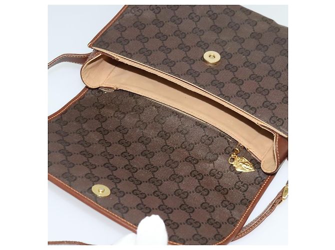 Bolsa de Ombro GG Canvas Gucci Marrom Dourado 001 14 0712 Auth ep8705 - vista 14