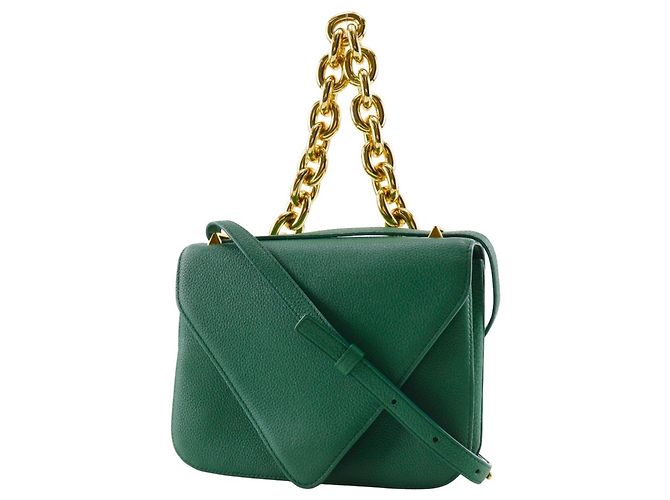 Borsa a spalla in pelle verde Bottega Veneta - vista 2