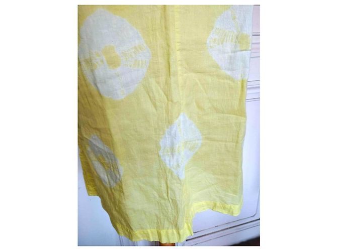 Vestido Antik Batik de algodón menta y amarillo Multicolor - vista 12