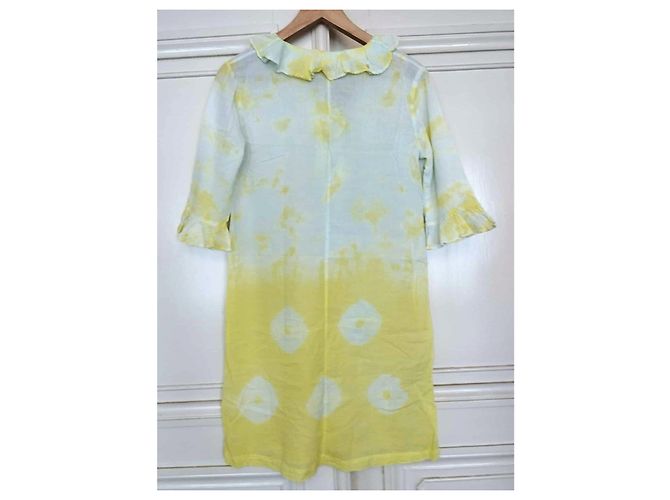 Vestido Antik Batik de algodón menta y amarillo Multicolor - vista 14
