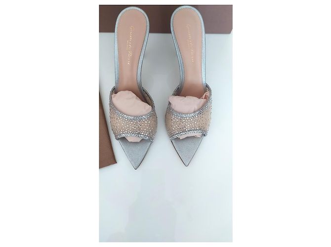 Sandali Mules Rania Gianvito Rossi Argento - vista 9