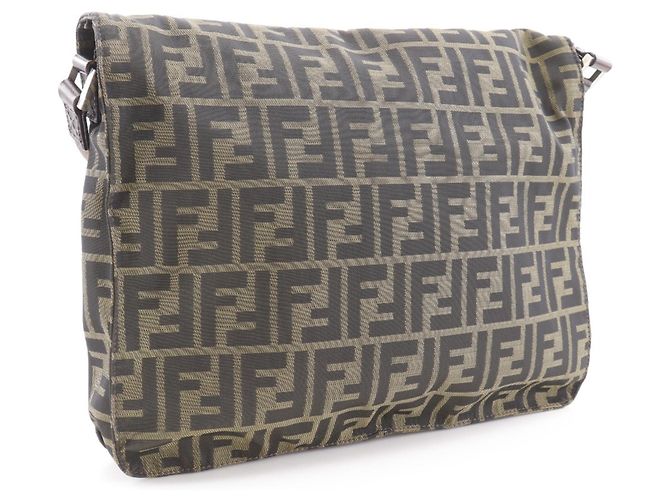 Borsa a Spalla Fendi Zucca Marrone - vista 3