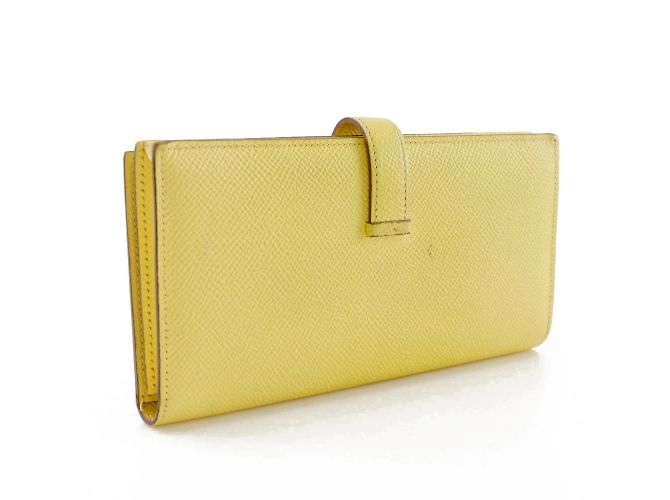 Hermès Cartera larga de cuero Epsom amarilla de Hermes Amarillo - vista 3