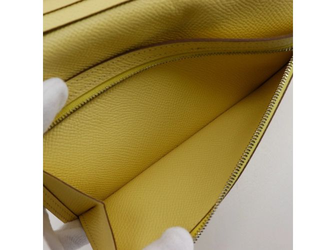Hermès Cartera larga de cuero Epsom amarilla de Hermes Amarillo - vista 8