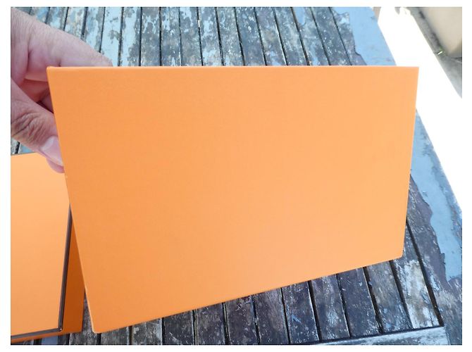 vollständiges Set blaue Box für Hermès mini Kelly kostbare Handtasche Orange Marineblau - Ansicht 7