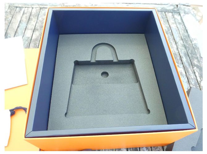 Hermès conjunto completo de caja para mini kelly precioso Naranja Azul marino - vista 2