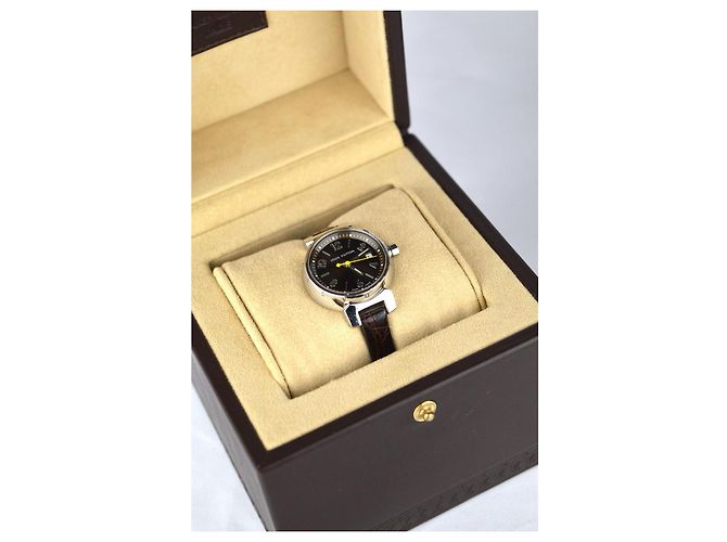 LOUIS VUITTON TAMBOUR VOLLES SET UHR Braun Silber - Ansicht 2