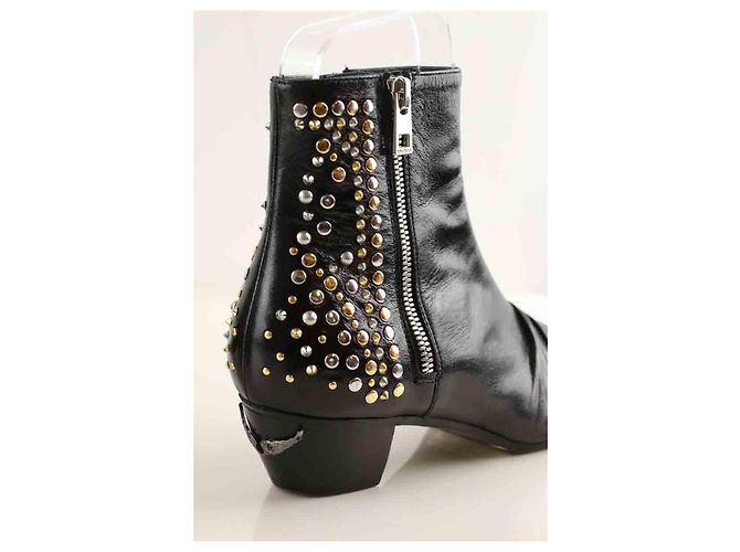 Zadig & Voltaire Botas de cuero negras Negro - vista 3